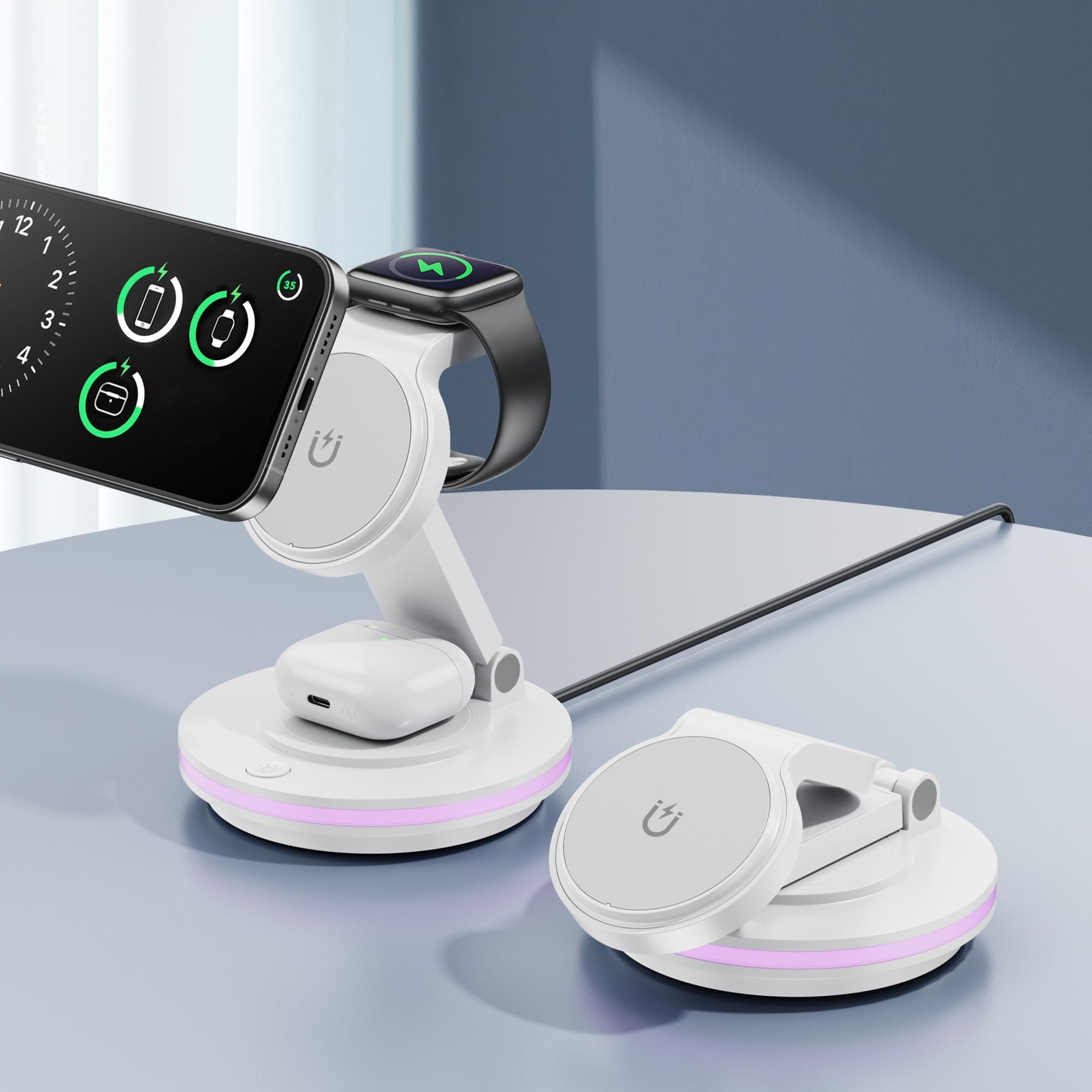 Headphone Charging Station for AirPods Max 2024 & 2020 - Magnetic Headset Charger Dock Image 1