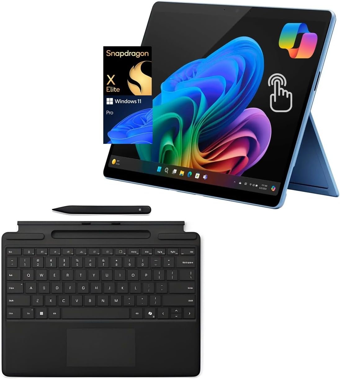 Microsoft Surface Pro 11 Bundle, 2-in-1 Tablet with Pro Keyboard and Surface Pen, Copilot+ PC, 13