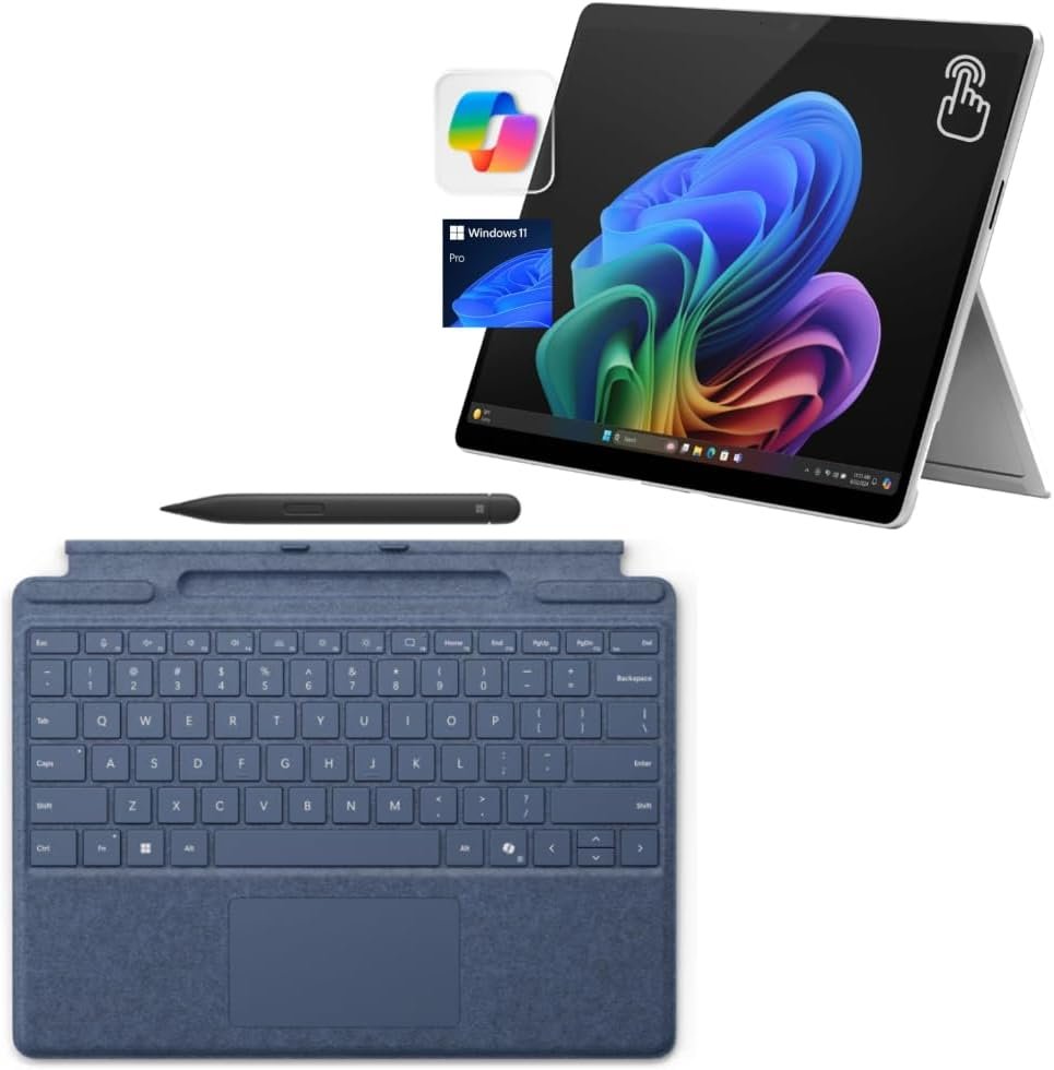 Microsoft Surface Pro 11 Bundle, 2-in-1 Tablet with Pro Keyboard and Surface Pen, Copilot+ PC, 13