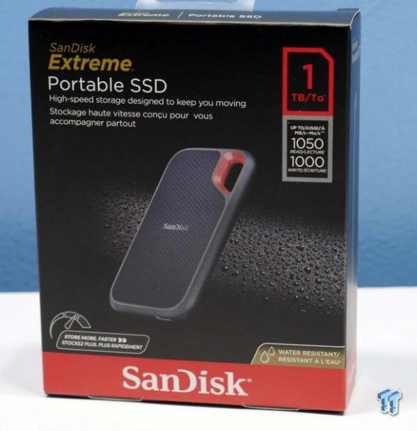 SanDisk 1TB Extreme Portable SSD - Up to 1050MB/s, USB-C, USB 3.2 Gen 2, IP65 Water and Dust Resistance, Updated Firmware Image 1