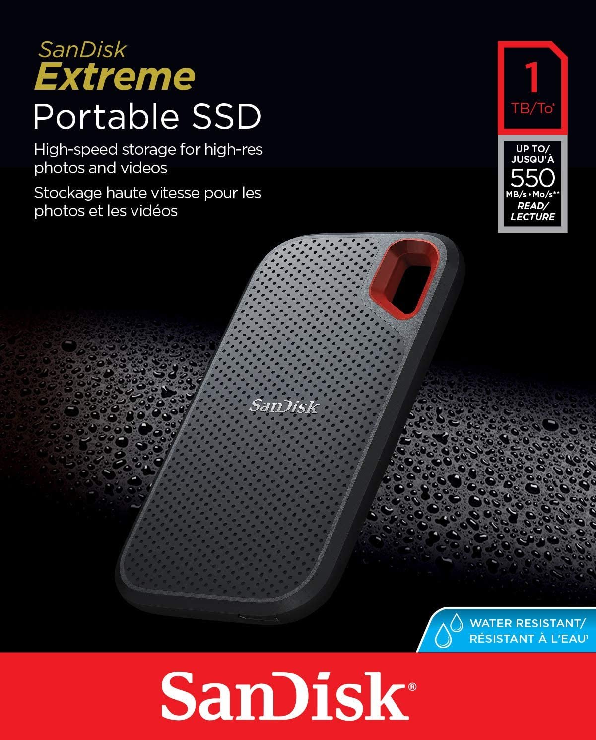 SanDisk 1TB Extreme Portable SSD - Up to 1050MB/s, USB-C, USB 3.2 Gen 2, IP65 Water and Dust Resistance, Updated Firmware Image 2