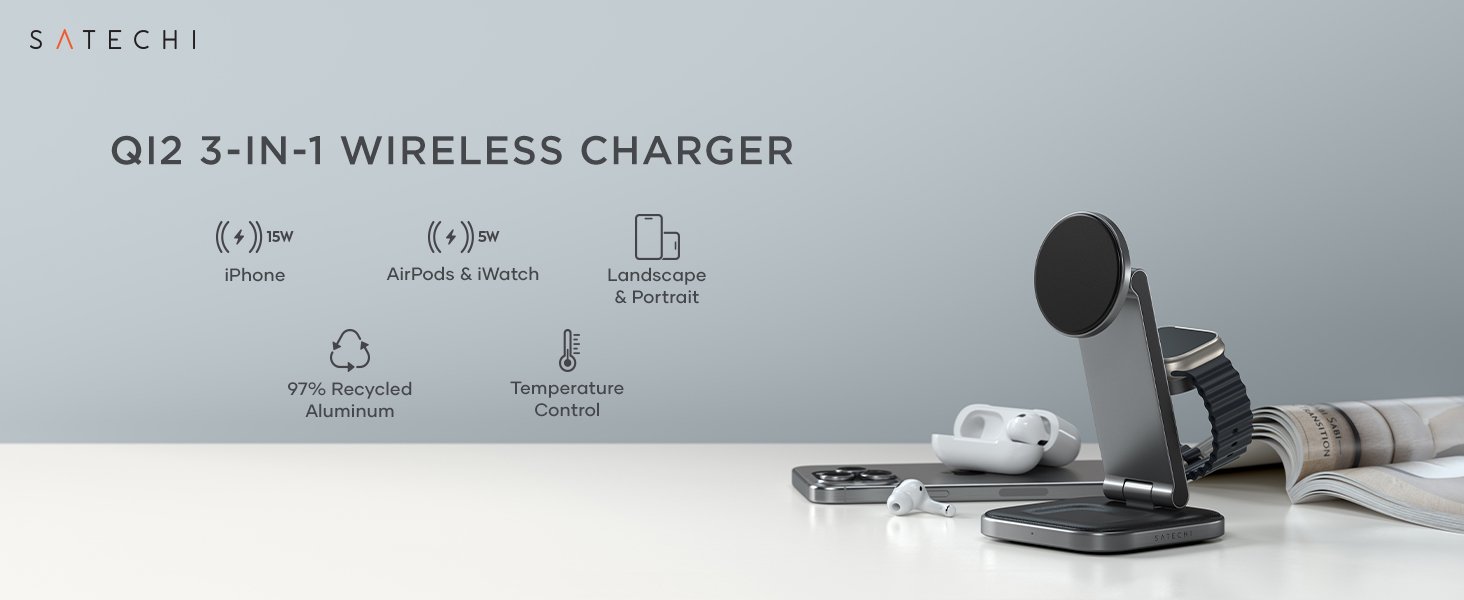 Satechi Qi2 Trio 3-in-1 Charger Image 4