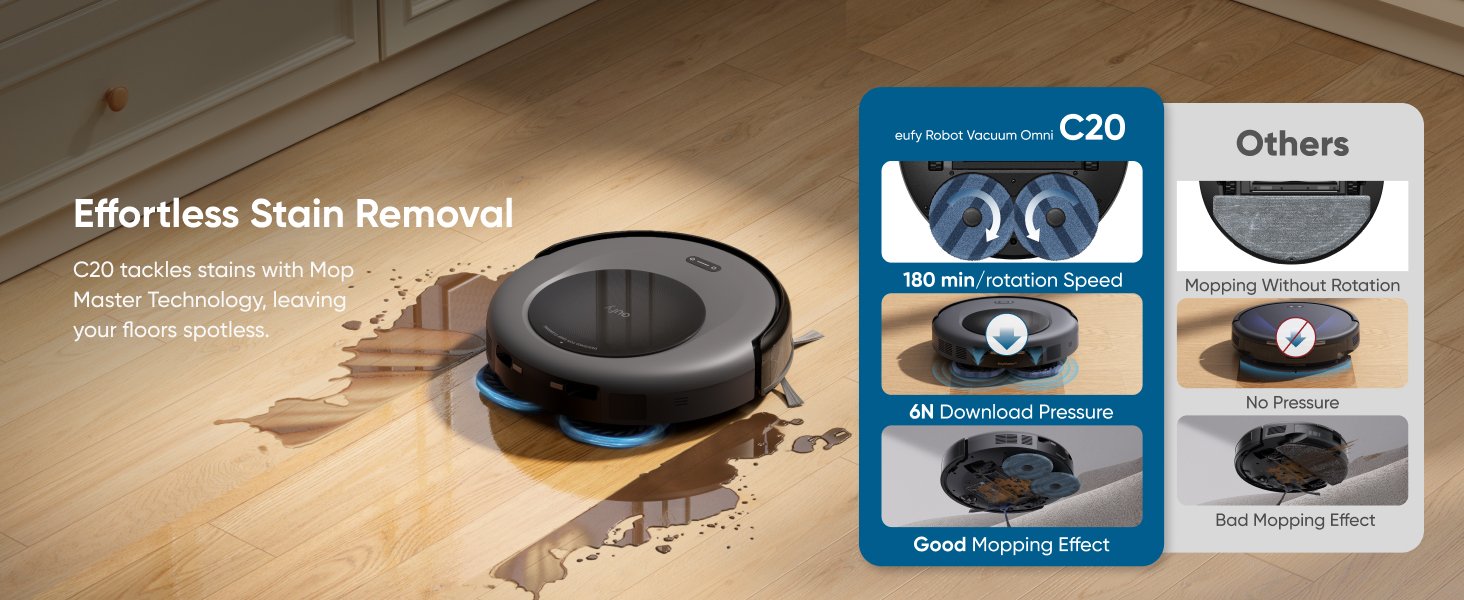 eufy Robot Vacuum Omni C20, Robot Vacuum and Mop Combo Image 2