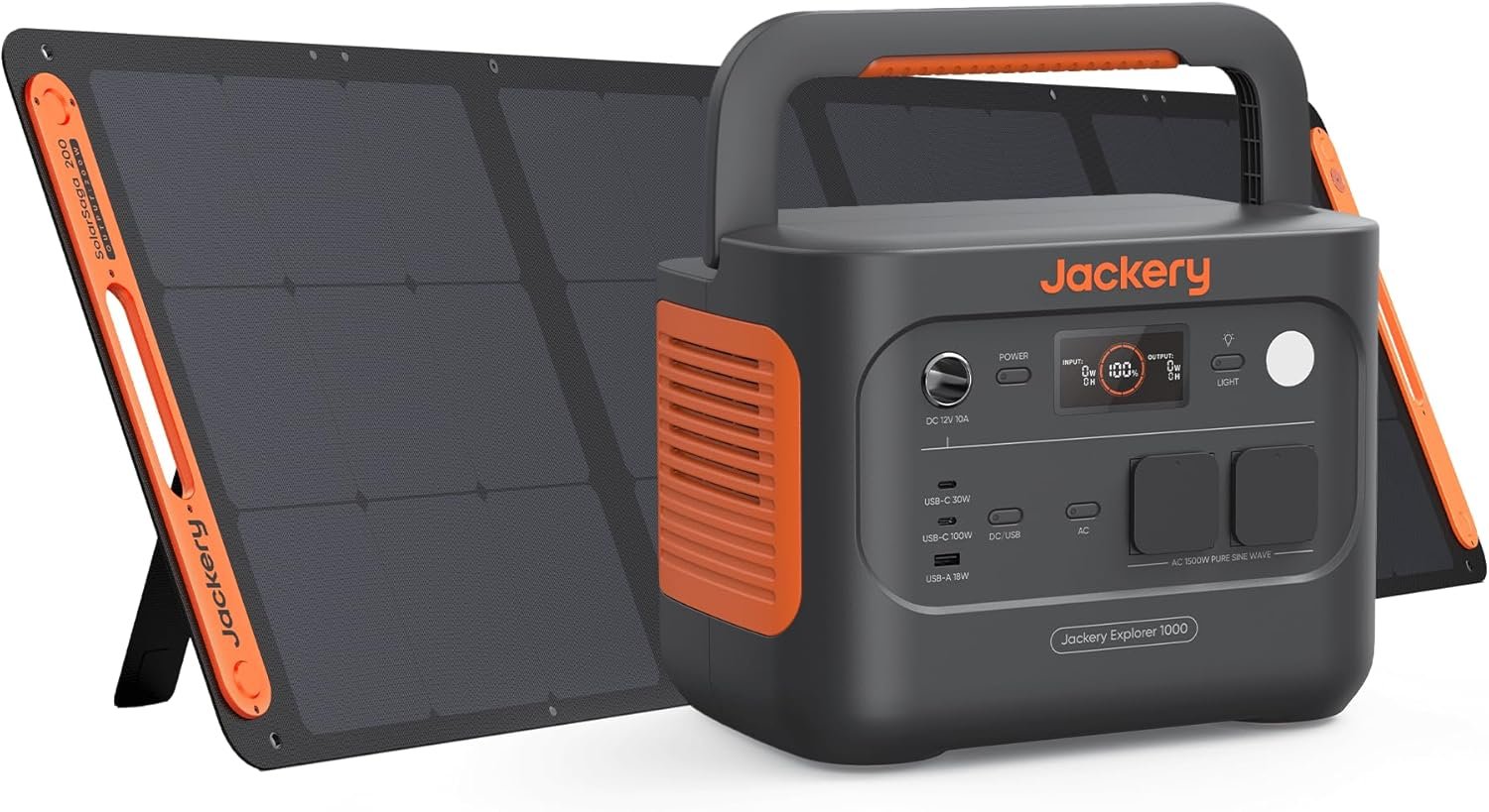 Jackery Solar Generator 1000 v2 with 200W Solar Panel Image 1