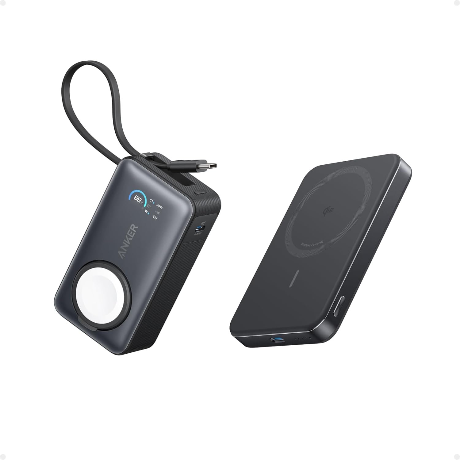 Anker MagGo Power Bank, Ultra-Slim 10,000mAh Magnetic Battery Pack, Qi2 Certified 15W Ultra-Fast MagSafe Image 3