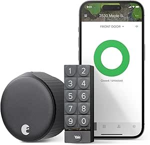 August Home, Matte Black Wi-Fi Connected Smart Keyless Entry Door Lock (4th Generation) Image 4