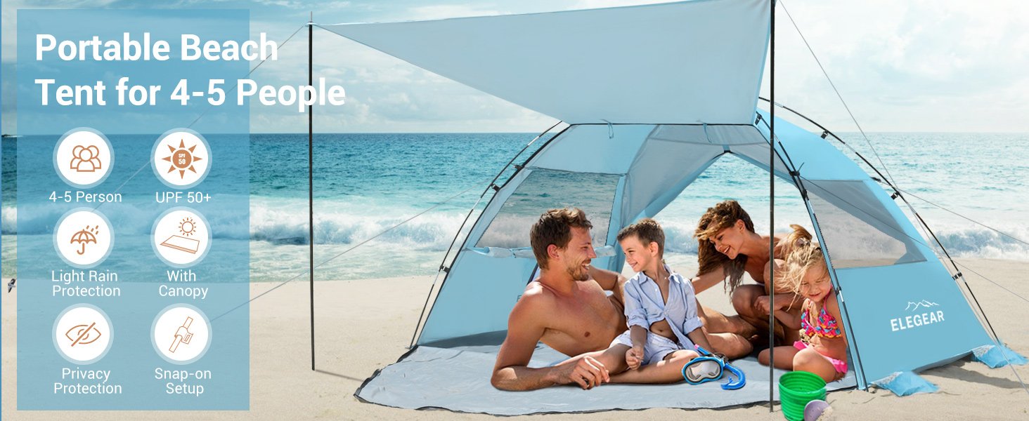 Elegear Beach Tent Sun Shelter Image 1