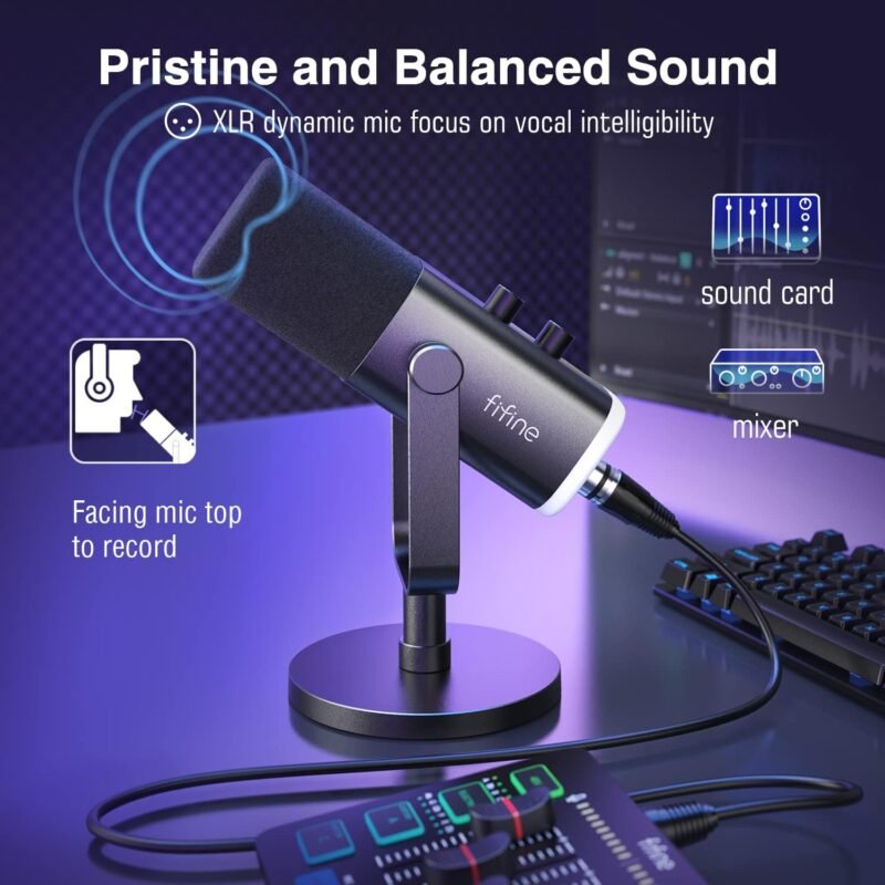 FIFINE Ampligame AM8 Dynamic Microphone Image 4