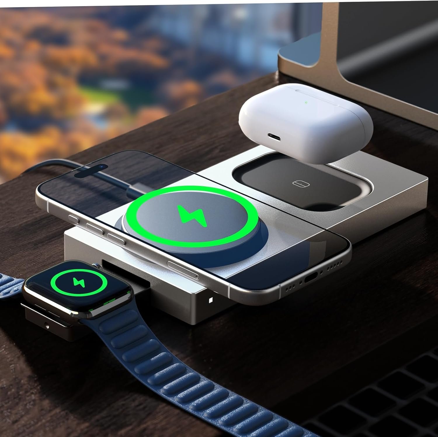 LISEN for MagSafe Charger Stand for iPhone and Apple Watch Charging Station Image 1