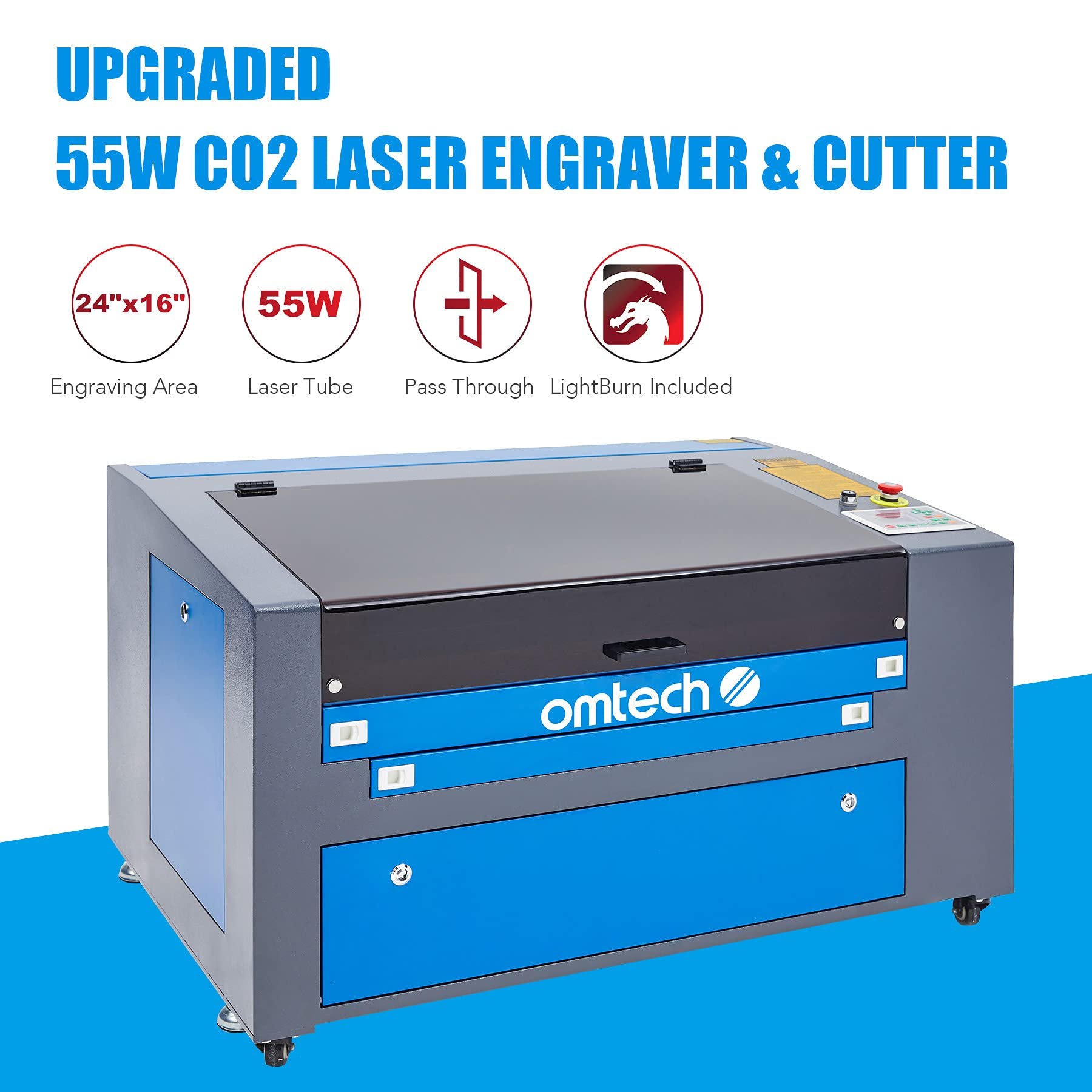 OMTech Polar Lite 55W Desktop CO2 Laser Engraver and Cutter Image 4