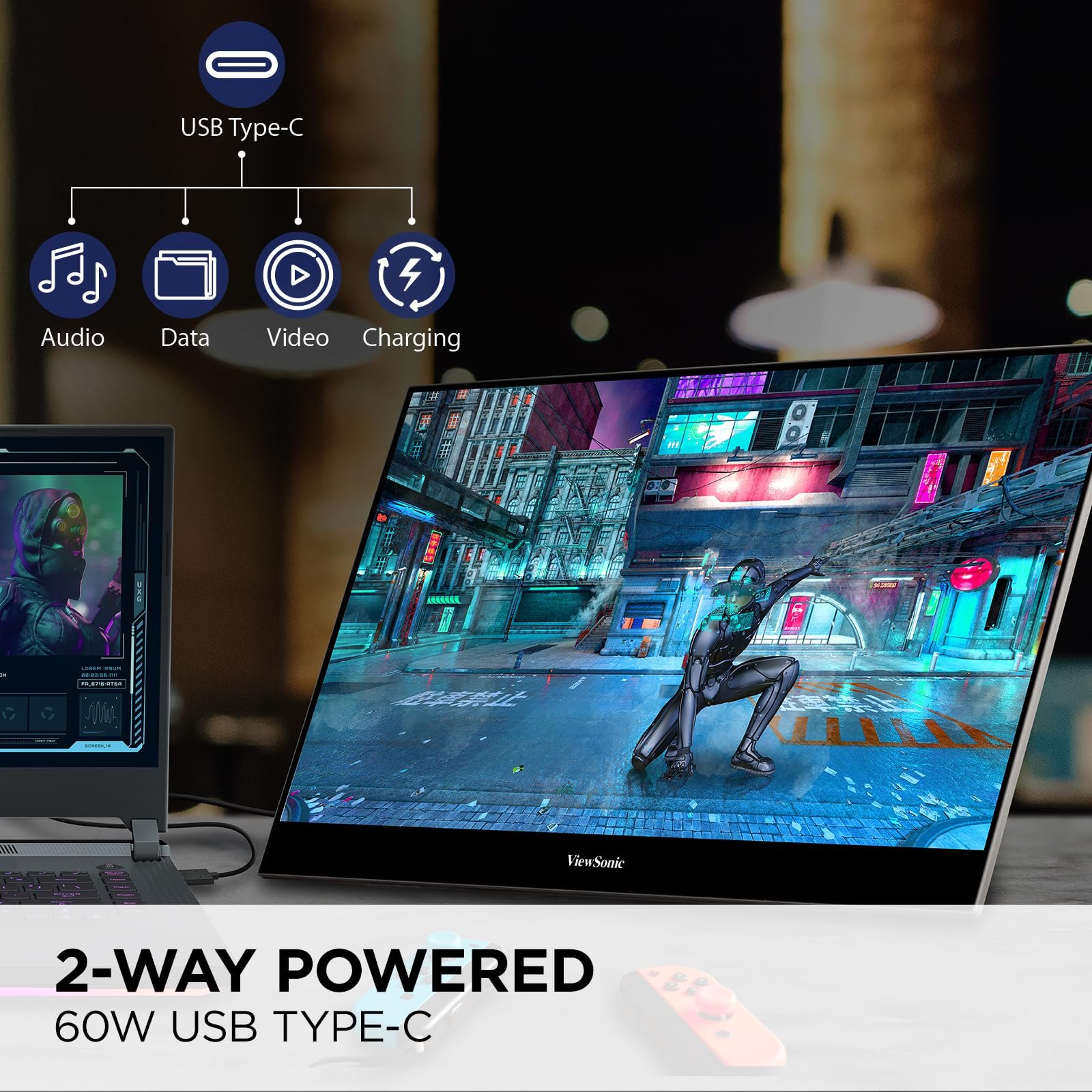 ViewSonic VX1655-4K-OLED 15.6 Inch 4K UHD Portable OLED Monitor Image 2