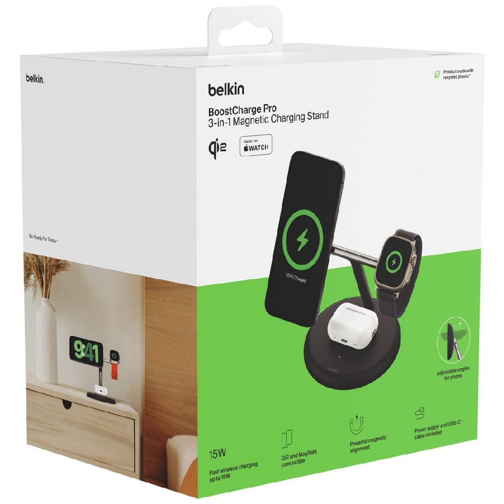 Belkin BoostCharge Pro 3-in-1 Wireless Charging Pad with Qi2 Image 3