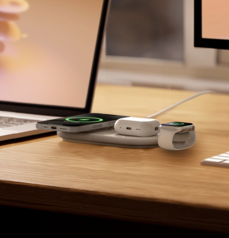 Belkin BoostCharge Pro 3-in-1 Wireless Charging Pad with Qi2 Image 4