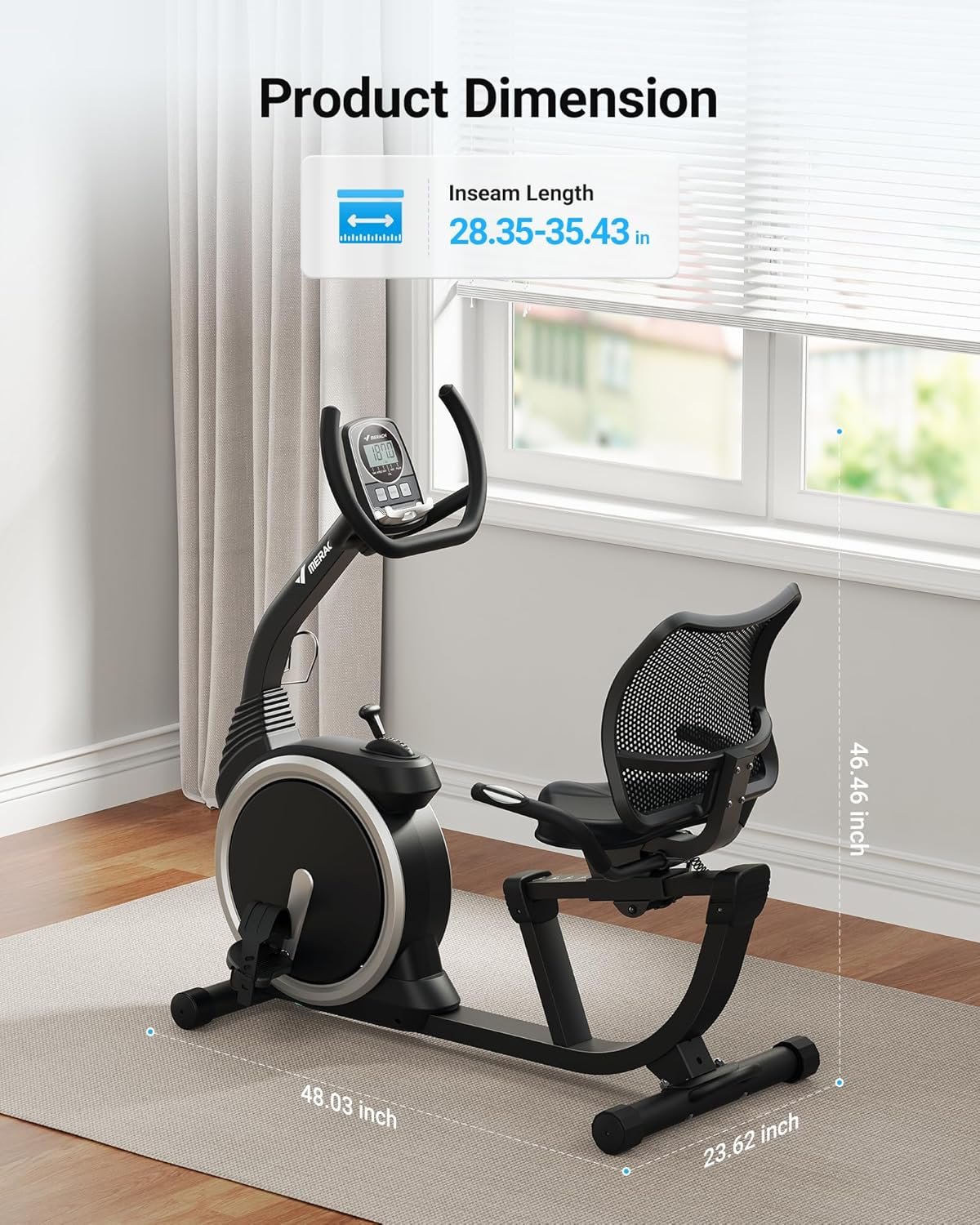 MERACH S23 Recumbent Exercise Bike Image 2