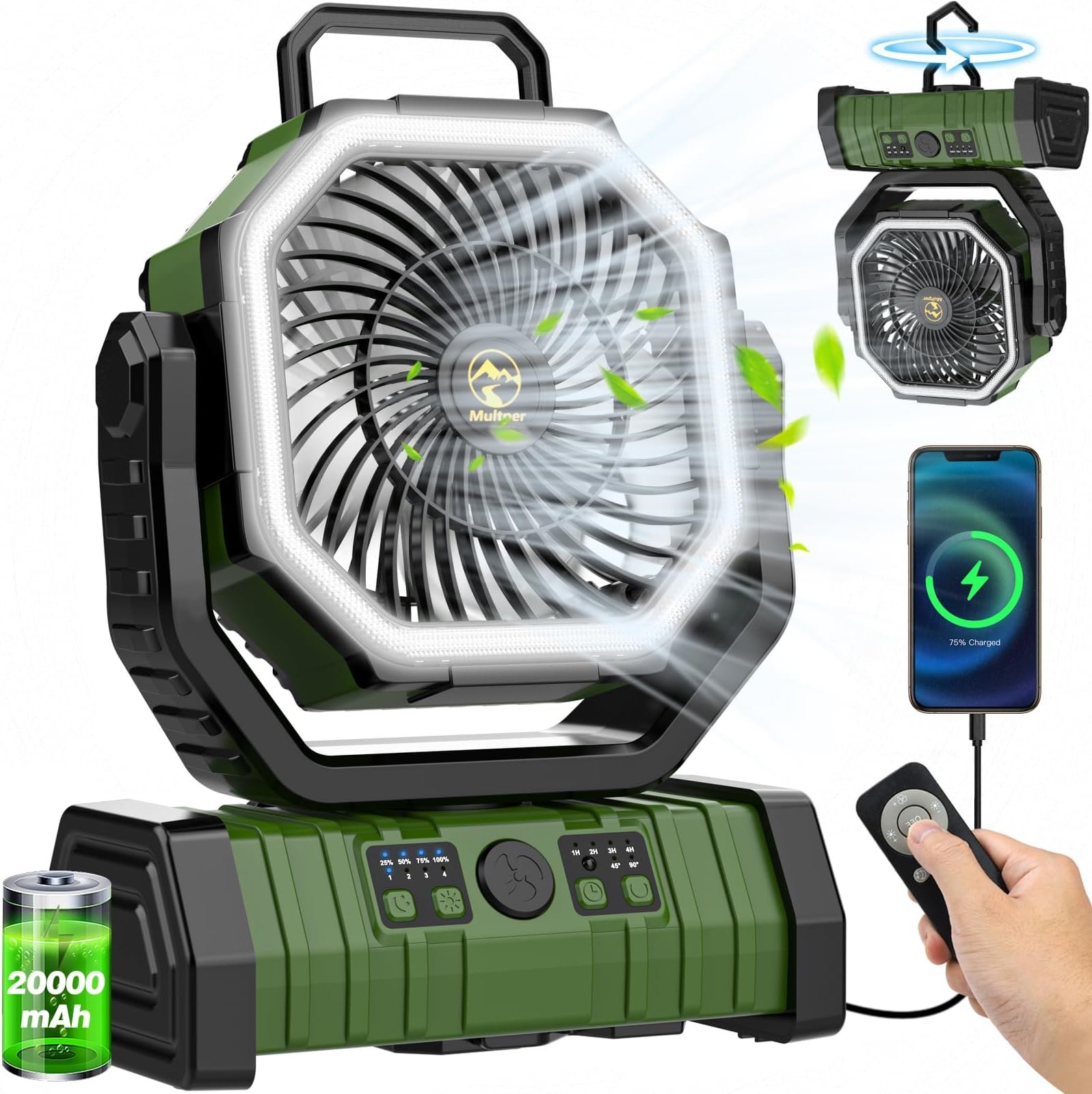 Qardoz 26800mAh Portable Solar Fan Image 4