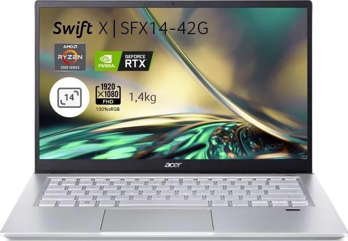 Acer Swift X (SFX14-42G) - in-use shot Acer Swift X (SFX14-42G) - in-use shot