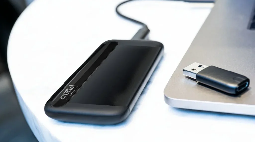 Crucial X8 Portable SSD - front design view