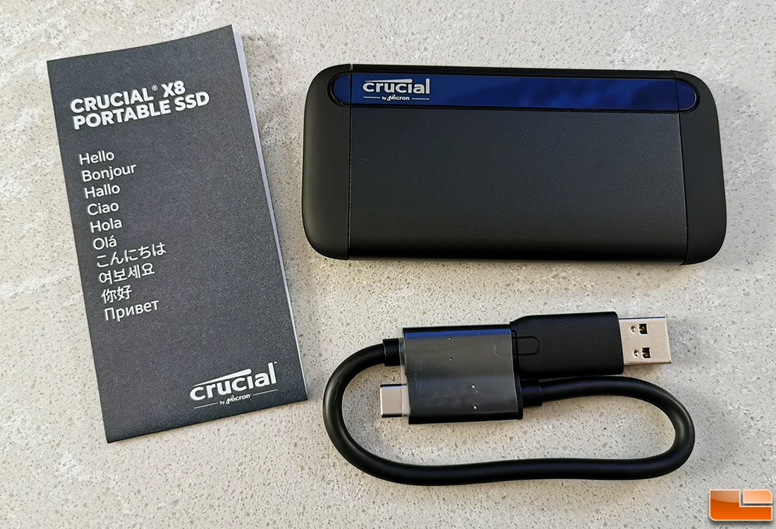 Crucial X8 Portable SSD - detail closeup