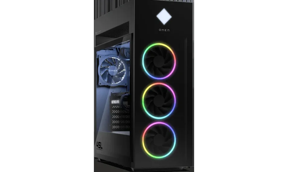HP Omen 45L Gaming Desktop - front design view