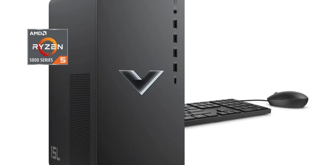 HP Victus 15L Gaming Desktop - front design view