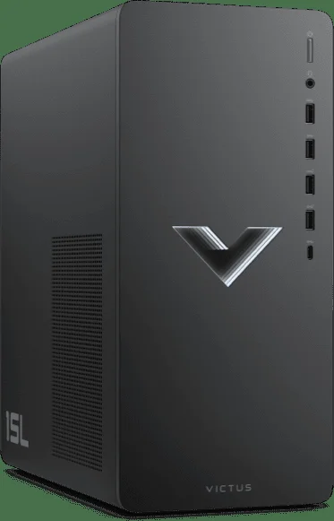 HP Victus 15L Gaming Desktop - detail closeup HP Victus 15L Gaming Desktop - detail closeup