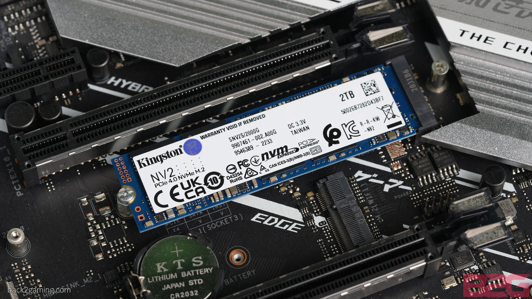 Kingston NV2 NVMe SSD - detail closeup Kingston NV2 NVMe SSD - detail closeup