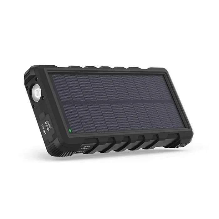 RAVPower Solar Charger 25000mAh - detail closeup RAVPower Solar Charger 25000mAh - detail closeup