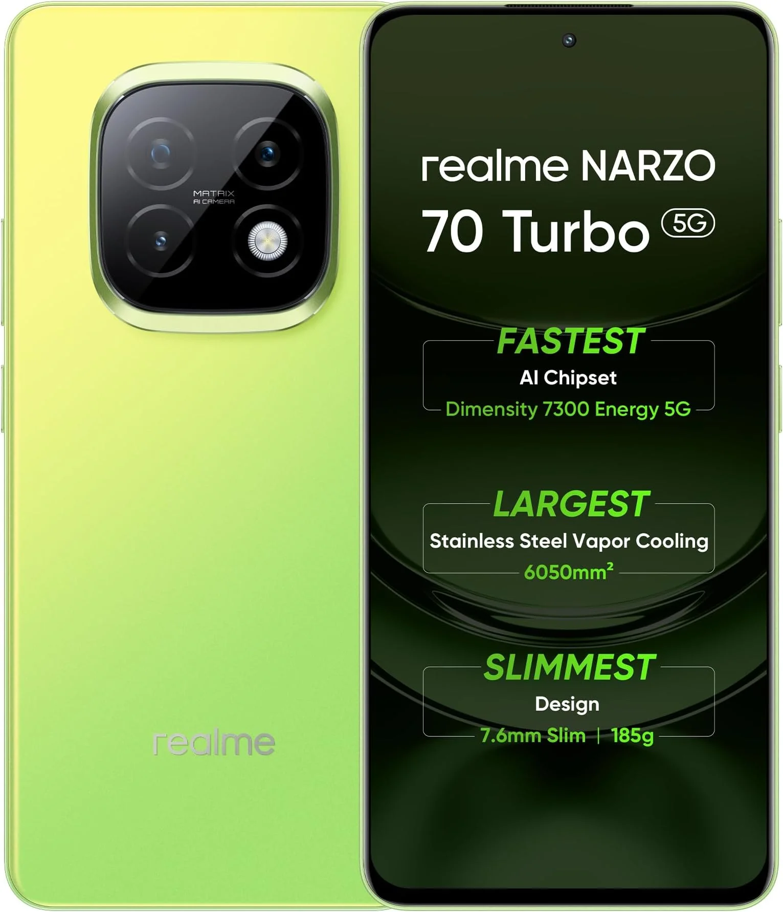 Realme Narzo 70 Pro - detail closeup