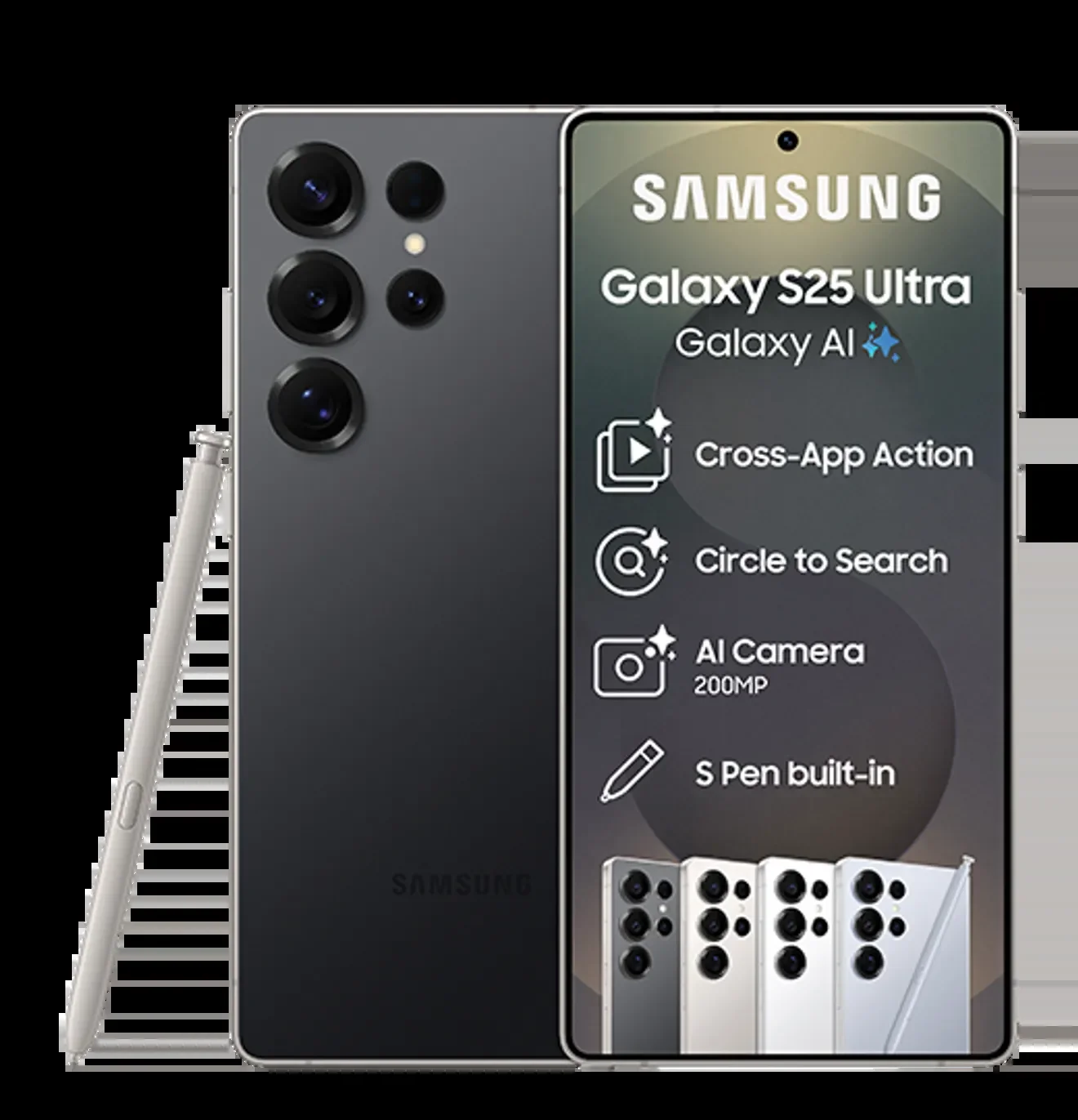 Samsung Galaxy S25 Ultra - front design view Samsung Galaxy S25 Ultra - front design view