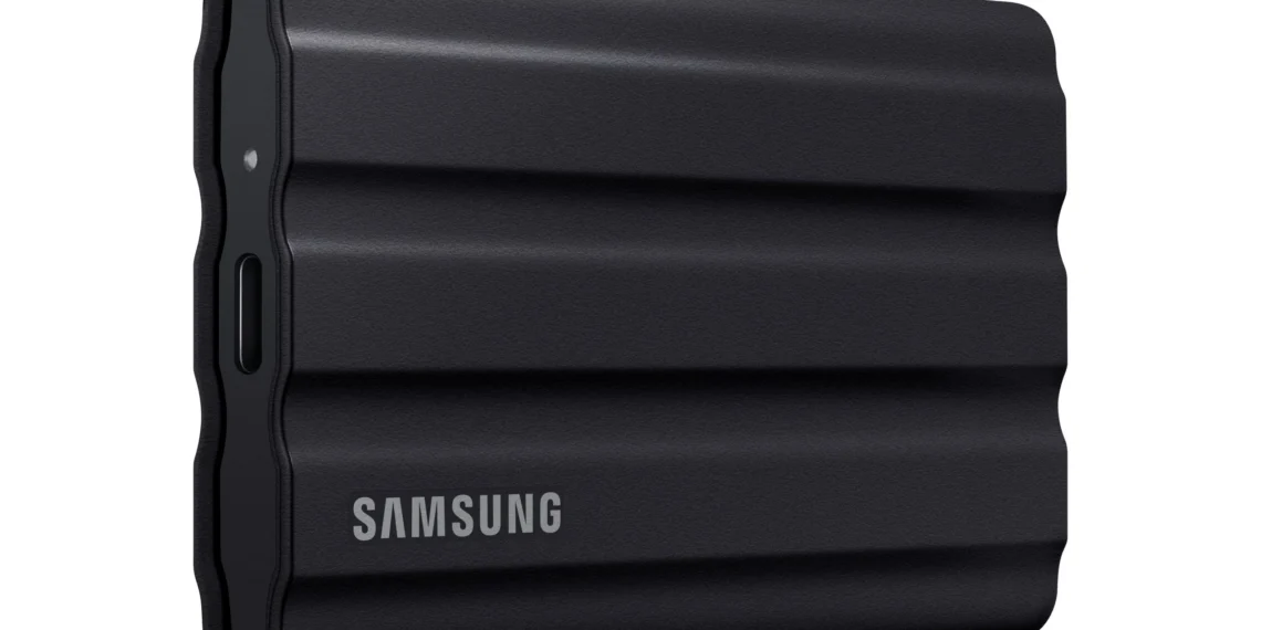 Samsung T7 Shield Portable SSD - front design view
