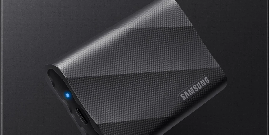 Samsung T9 Portable SSD - front design view