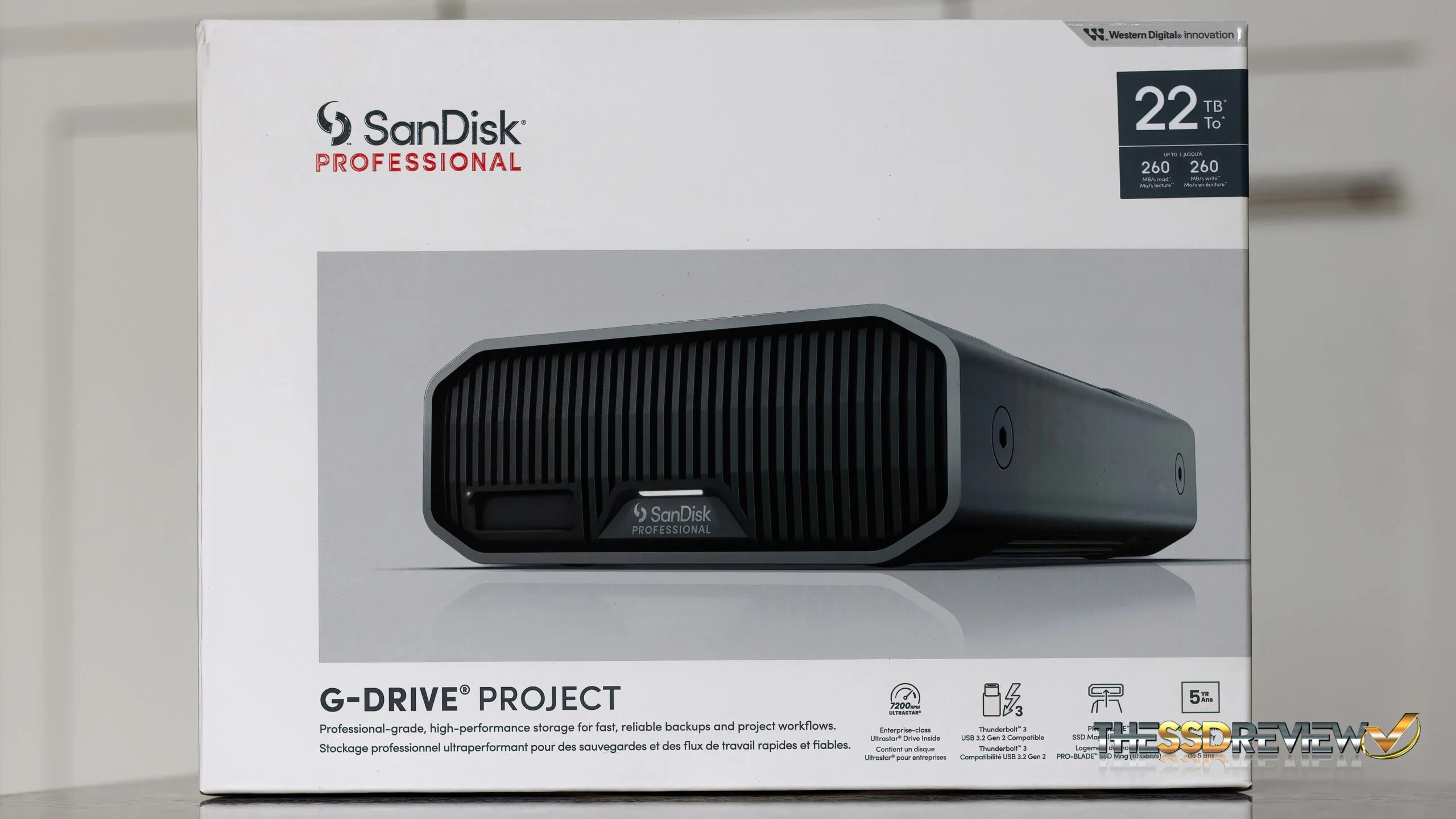 SanDisk Professional G-Drive SSD - front design view SanDisk Professional G-Drive SSD - front design view