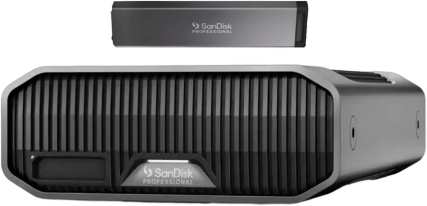 SanDisk Professional G-Drive SSD - detail closeup SanDisk Professional G-Drive SSD - detail closeup