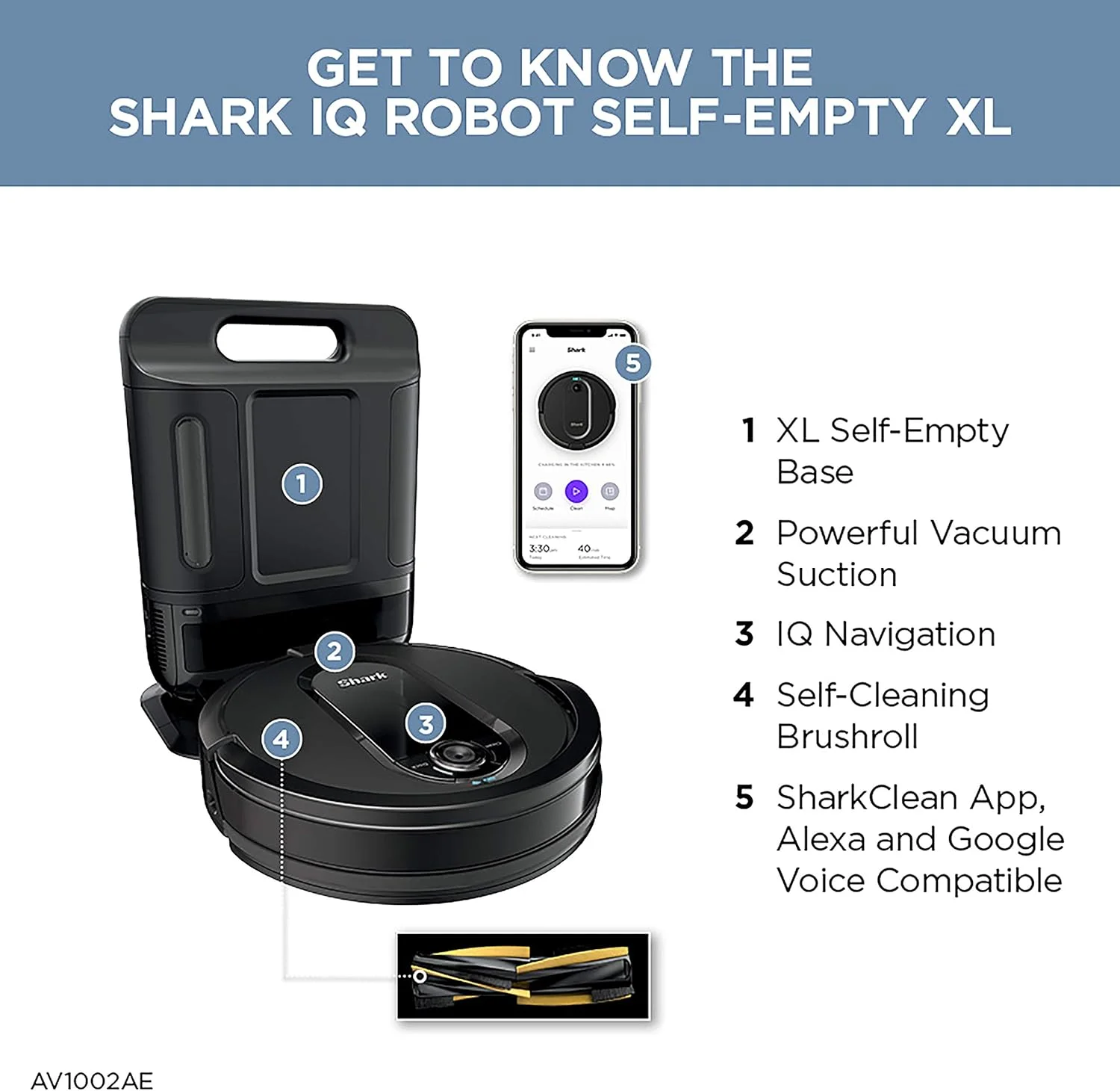 Shark IQ Robot Vacuum AV1002AE - detail closeup