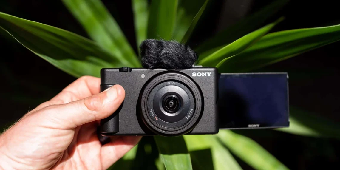 Sony ZV-1F - front design view