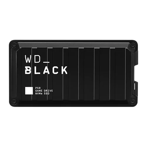 WD Black P50 Game Drive SSD - detail closeup WD Black P50 Game Drive SSD - detail closeup