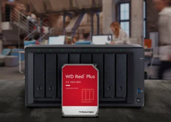 WD Red Plus NAS HDD - front design view