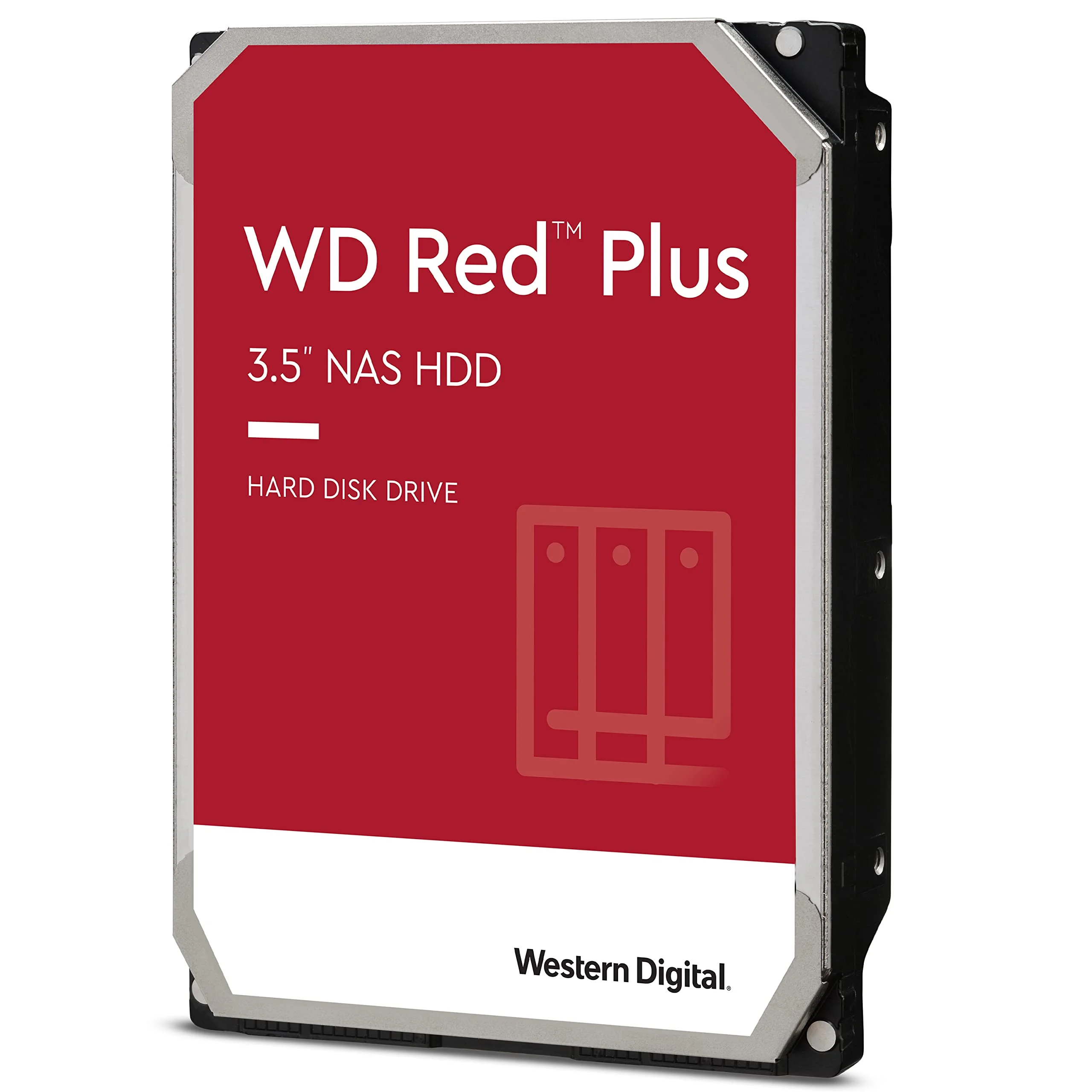 WD Red Plus NAS HDD - side profile WD Red Plus NAS HDD - side profile
