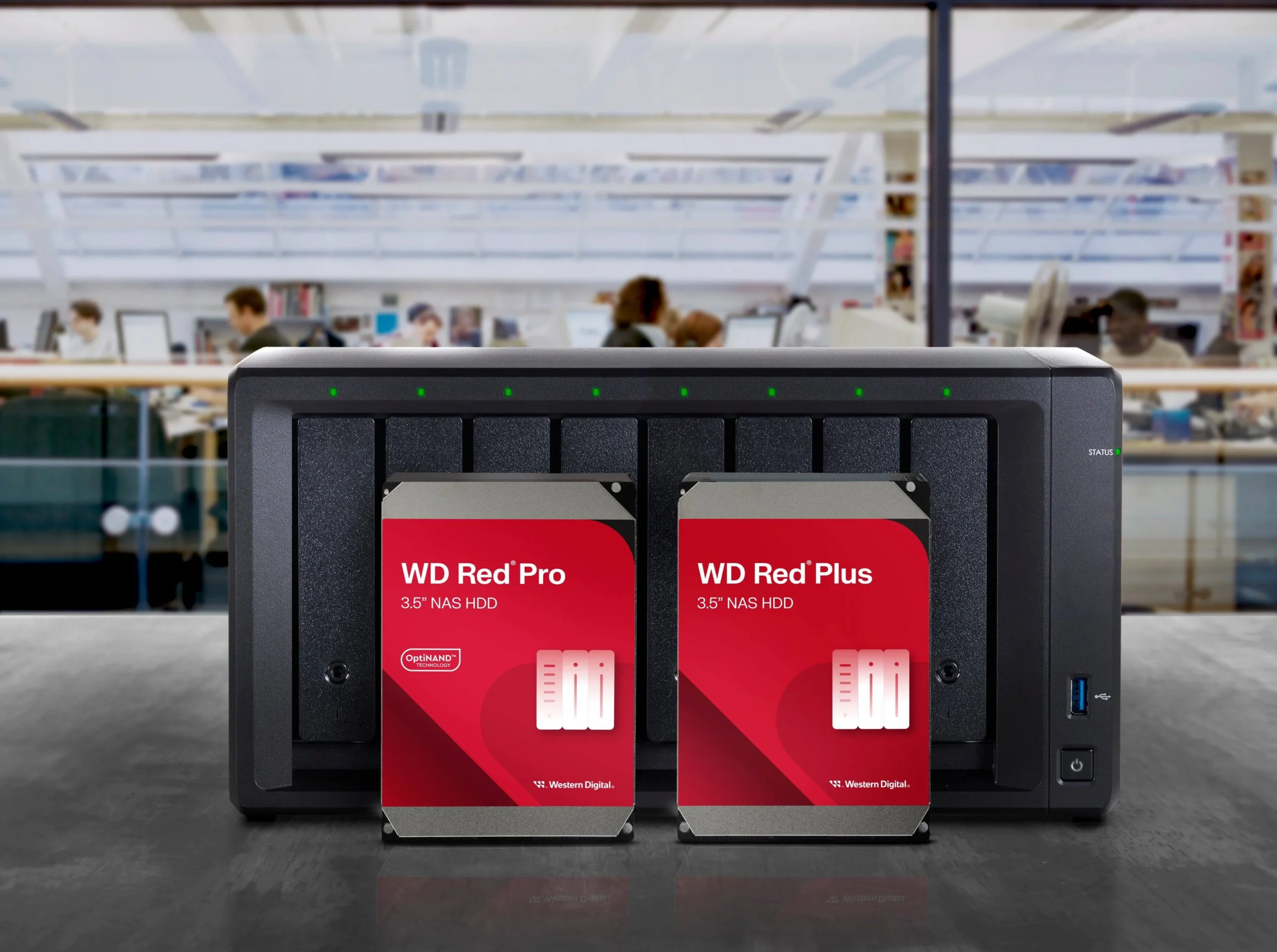 WD Red Plus NAS HDD - in-use shot WD Red Plus NAS HDD - in-use shot