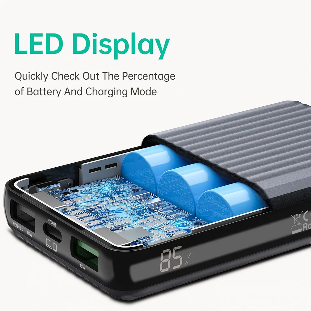 Zendure SuperMini 10000mAh - side profile Zendure SuperMini 10000mAh - side profile