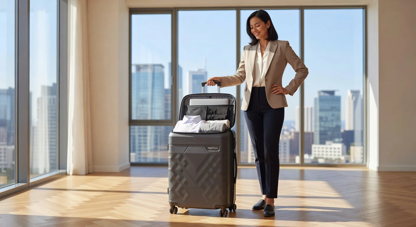 Amazon Basics Hardside Spinner 28-Inch - in-use shot