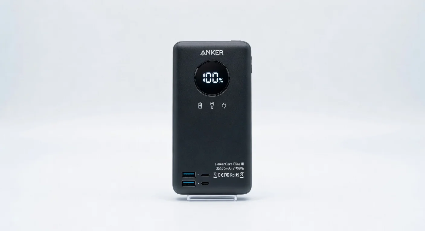 Anker PowerCore Elite III 25600 - front design view Anker PowerCore Elite III 25600 - front design view
