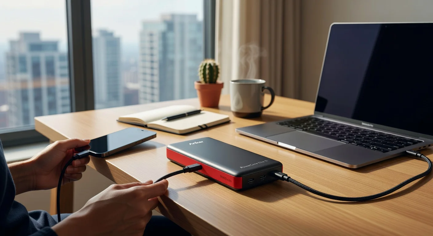 Anker PowerCore Elite III 25600mAh - in-use shot