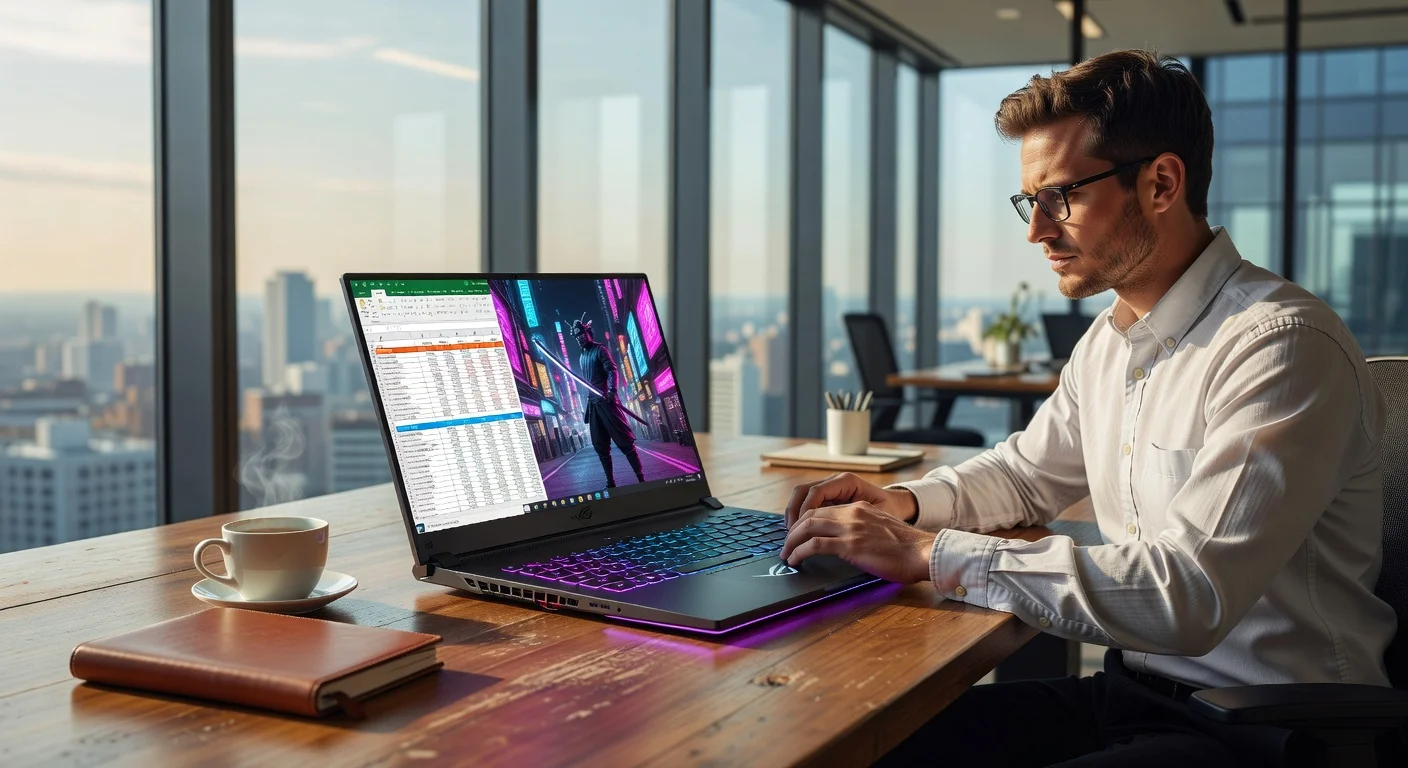 Asus ROG Zephyrus G15 (2026 Edition) - in-use shot Asus ROG Zephyrus G15 (2026 Edition) - in-use shot