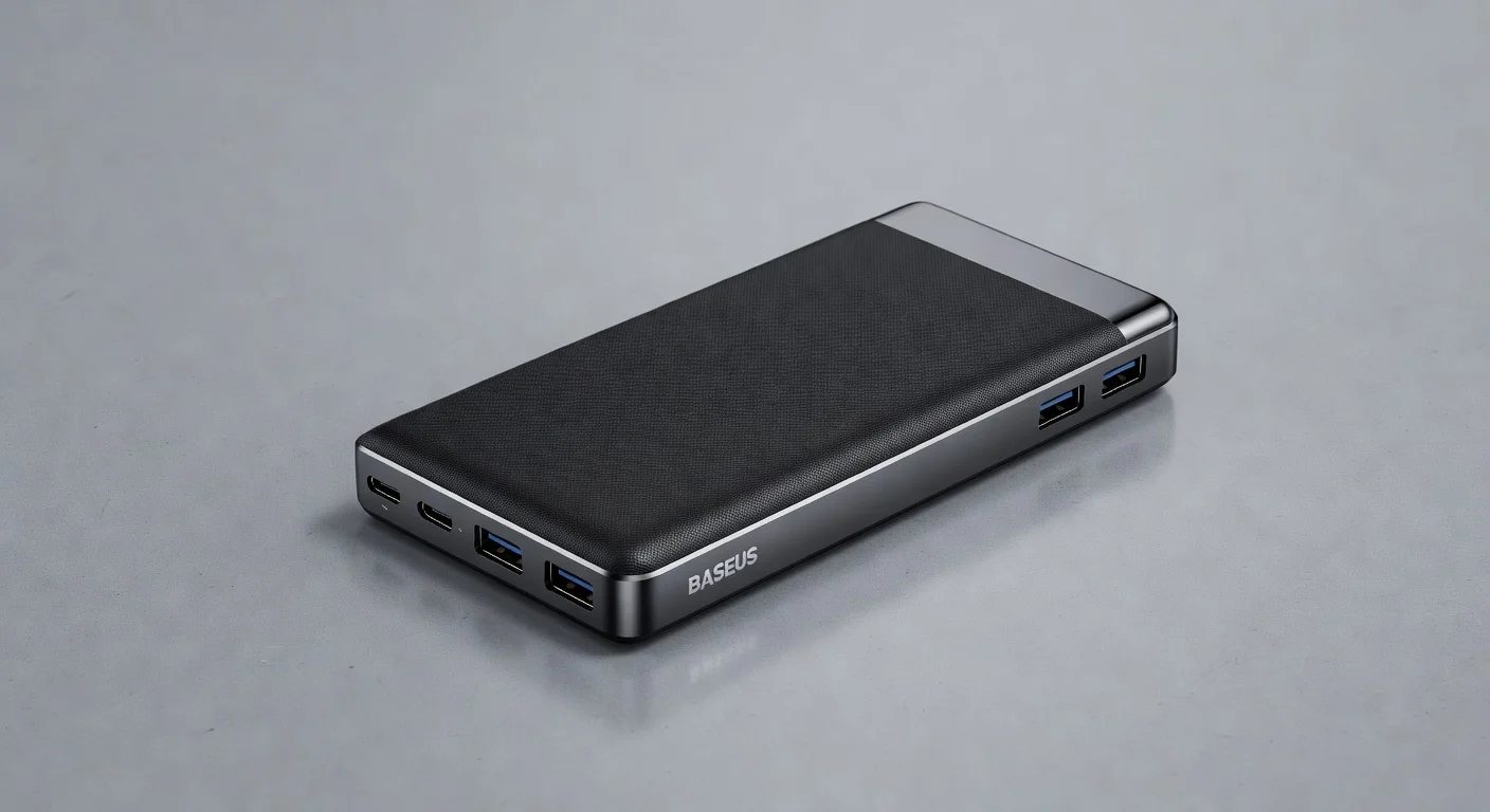 Baseus Power Bank 20000mAh - side profile Baseus Power Bank 20000mAh - side profile