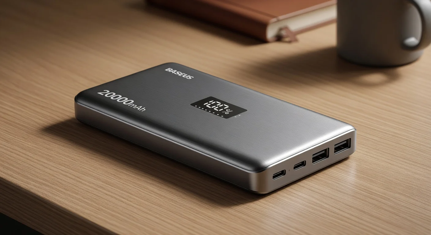 Baseus Power Bank 20000mAh - detail closeup Baseus Power Bank 20000mAh - detail closeup
