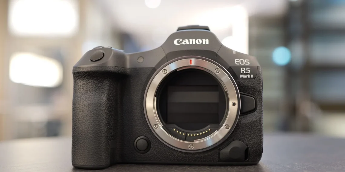 Canon EOS R5 Mark II - front design view