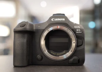 Canon EOS R5 Mark II - front design view