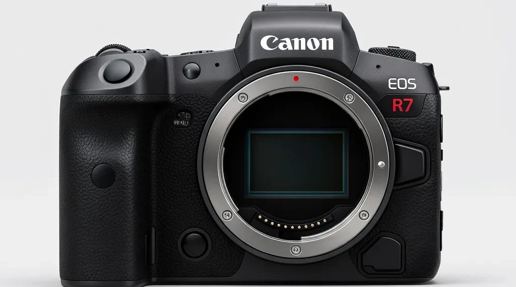 Canon EOS R7 Mark II - front design view