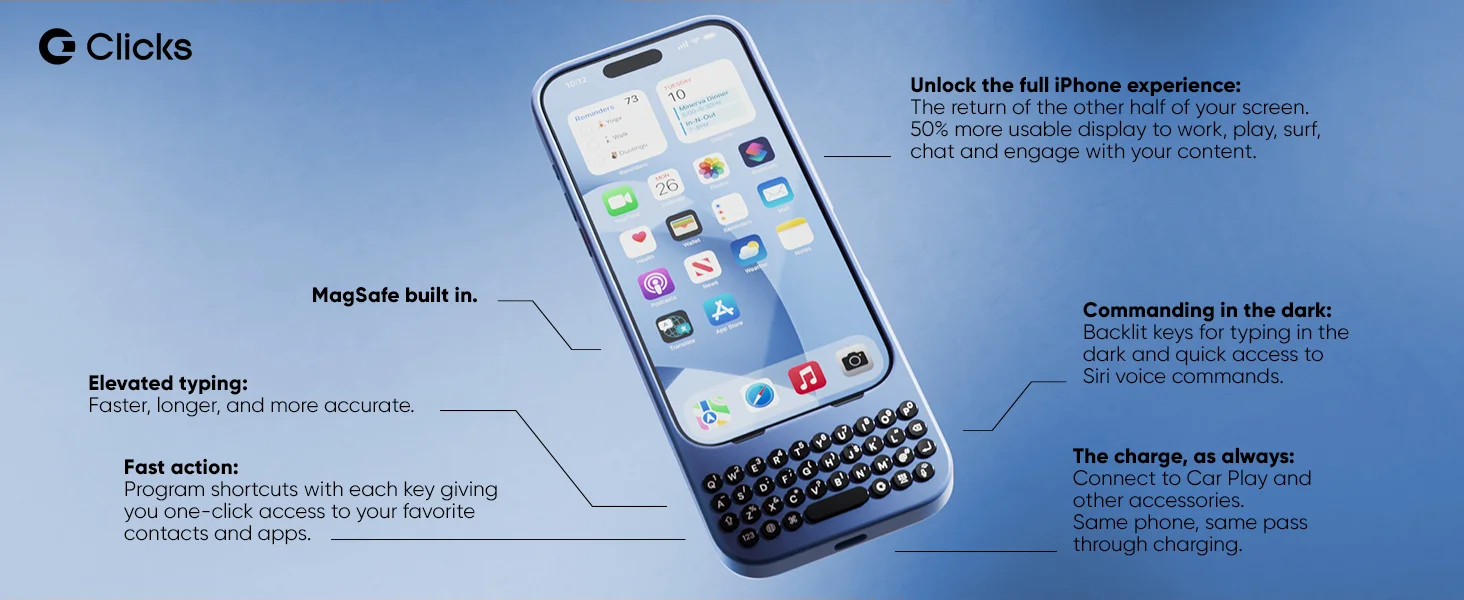 Clicks Keyboard for iPhone 16 — Amazon gallery image 2